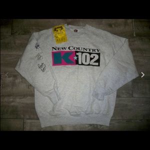 Vtg Country 102 Alabama Autographed Sweatshirt LG